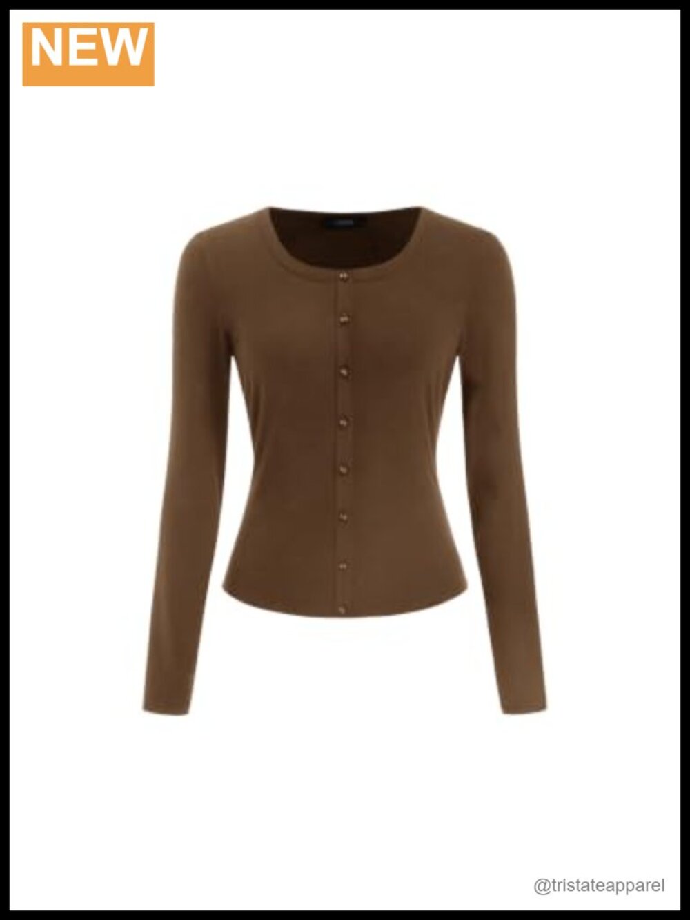 Long Sleeve Henley Knit Top Ribbed Form Fitting Lounge Tee